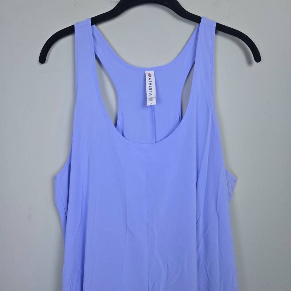 Athleta Womens Presidio Midi Dress Large Blue Flowy Travel Comfort Lightweight - Picture 3 of 9